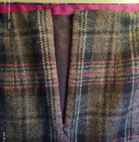 NEW Boden British Tweed By Moon Plaid Wool Midi Skirt Brown Size M - Picture 5 of 7